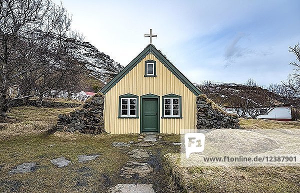 Hofskirkja Kirche  Region Öræfi  Südisland  Island  Europa