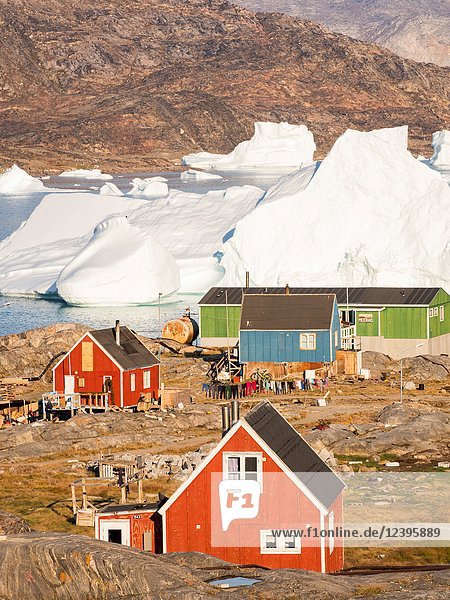 Ikerasak  a small traditional fishing village on Ikerasak Island in the Uummannaq fjord system in the north of west greenland. America  North America  Greenland  Denmark.