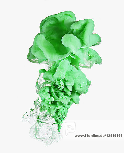 Green ink on white background