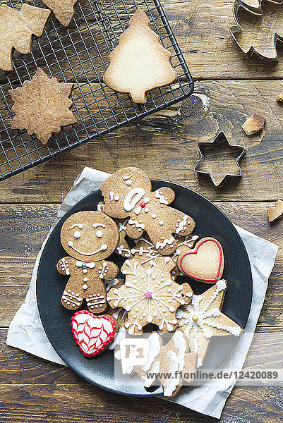 Plate of various Christmas cookies