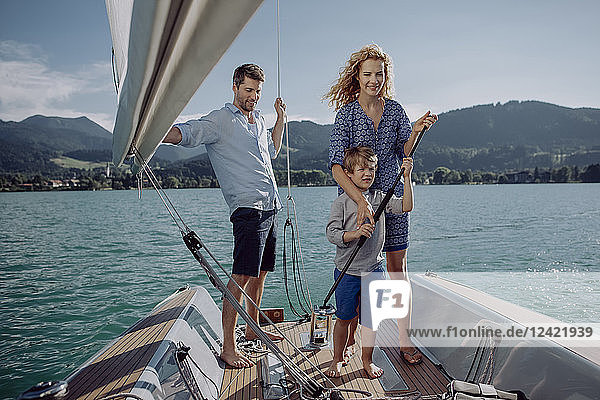 Family on a sailing trip
