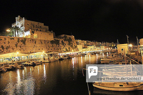 Ciutadella by night  Menorca  Balearic Islands  Spain  Mediterranean  Europe