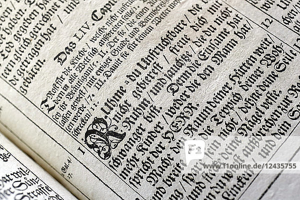 Martin Luther Bible  printed in 1698 in Frankfurt-am-Main  Strasbourg  Alsace  France  Europe
