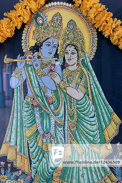 Krishna and Radha  Sri Thenday Yutthapani Temple  Ho Chi Minh City  Vietnam  Indochina  Southeast Asia  Asia