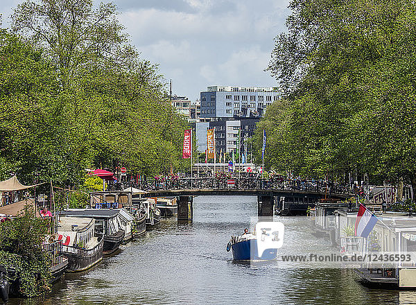 Prinsengracht Canal  Amsterdam  North Holland  The Netherlands  Europe