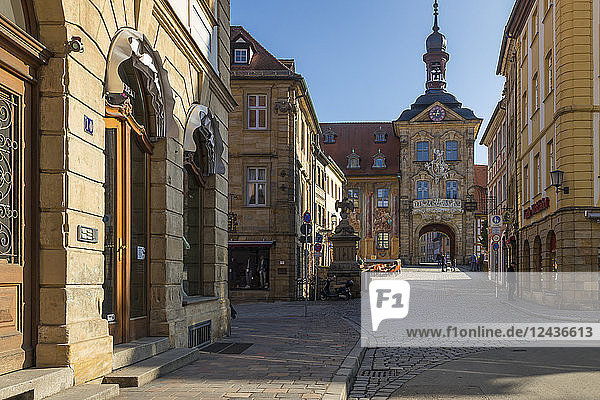 Das alte Rathaus von Bamberg  Bamberg  UNESCO-Welterbe  Oberfranken  Bayern  Deutschland  Europa