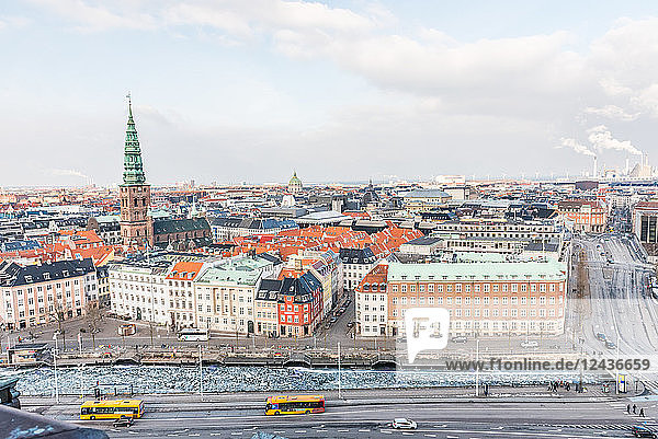 Höhenansicht von Kopenhagen  Dänemark  Skandinavien  Europa