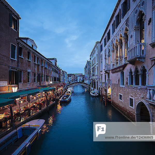 Canal at night  San Marco  Venice  UNESCO World Heritage Site  Veneto Province  Italy  Europe