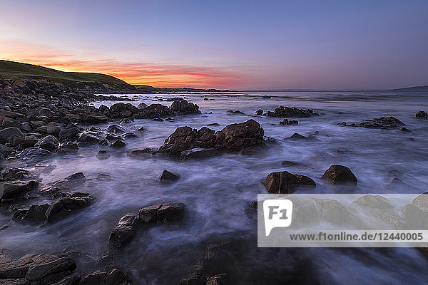 New Zealand  South Island  Southern Scenic Route  Catlins  sunset at Kaka Point