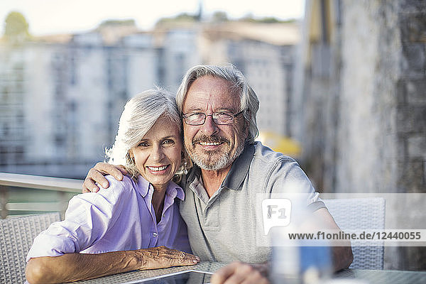 Senior couple enjoying their a city break