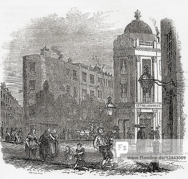 Seven Dials  West End of London  England  seen here in the early 19th century. From Old England: A Pictorial Museum  published 1847.