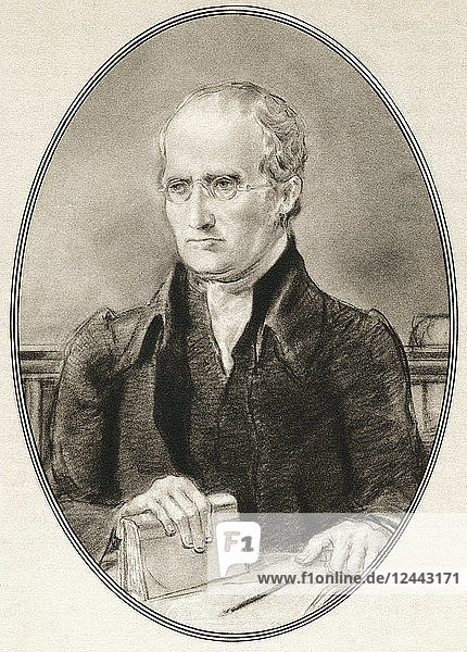 John Dalton  1766 – 1844. English chemist  physicist  and meteorologist. Illustration by Gordon Ross  American artist and illustrator (1873-1946)  from Living Biographies of Famous Men.