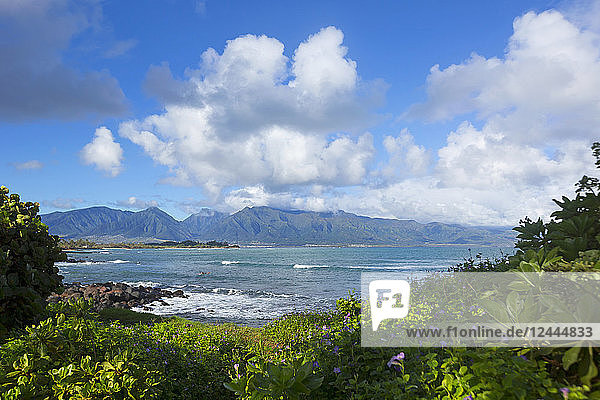West Maui Mountains as viewed from the North shore of Maui  Paia  Maui  Hawaii  United States of America