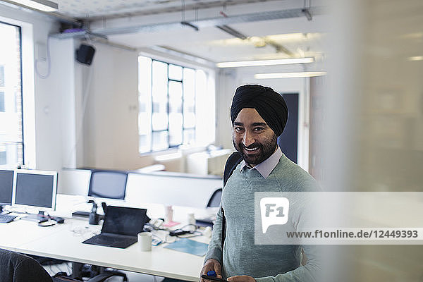 Portrait smiling  confident Indian businessman in turban