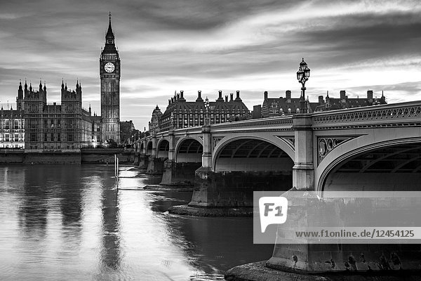 The Elizabeth Tower (Big Ben) and River Thames  London  UK.