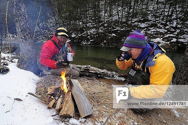 Nothing beats campfire coffee on a freezing cold fishing day.