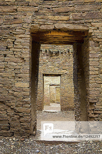 Bonito House stone doorways  Chaco Canyon National Monument  Farmington  New Mexico