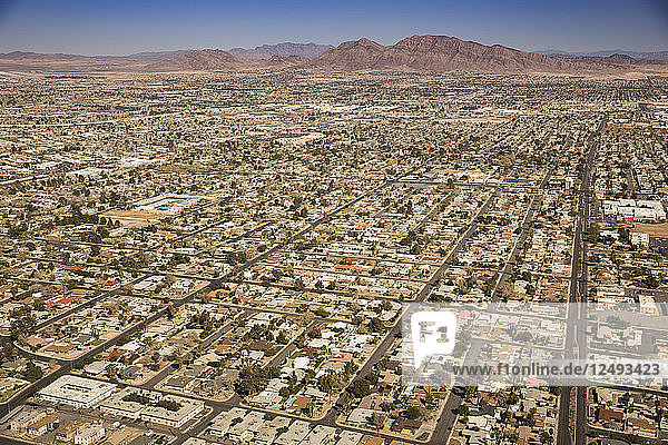 Aerial View Of Homes In The Suburbs Of Las Vegas Nevada Usa