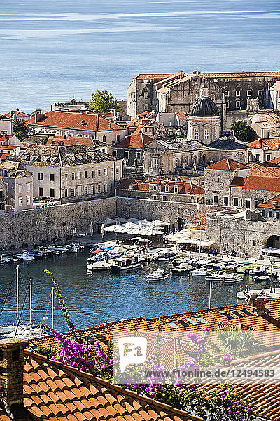 The harbor of Dubrovnik  Croatia on a sunny day.
