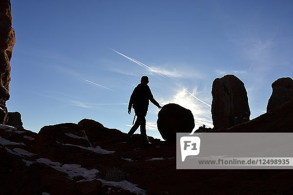 Morgens Tageswanderung im Arches National Park.