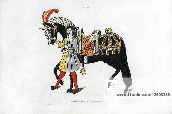 Horse and attendant  c1511  (1843).Artist: Henry Shaw