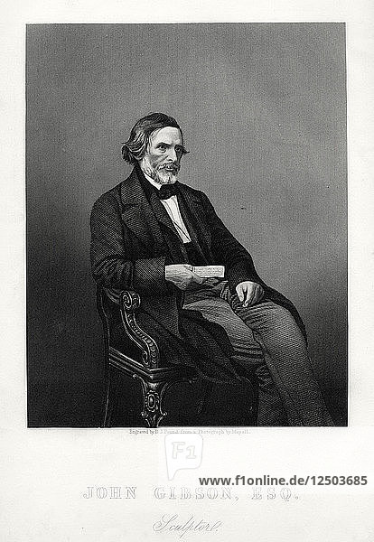 John Gibson  (1790-1866)  britischer Bildhauer  um 1880.Künstler: DJ Pound