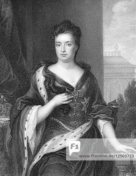 Anne (1665-1714)  Königin von Großbritannien und Irland ab 1702. Künstler: Unbekannt