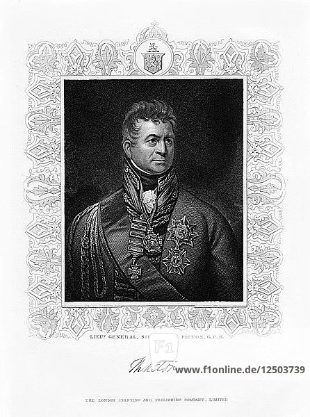 Sir Thomas Picton  britischer Militärführer  19. Jahrhundert. Künstler: Unbekannt