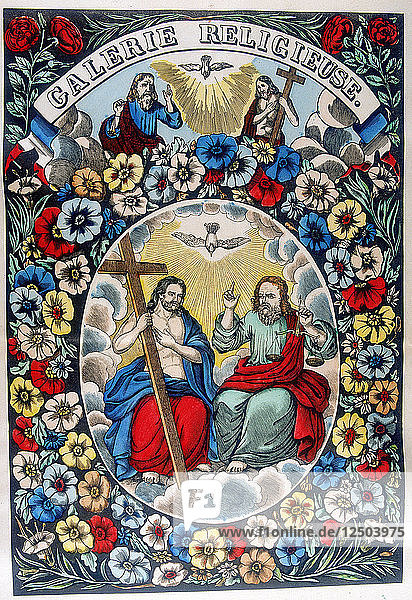 The Trinity: Father  Son and Holy Spirit  19th century. Artist: Unknown