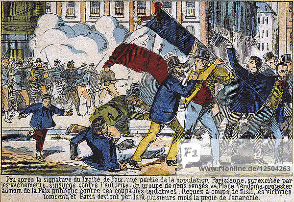 Uprising leading to the establishment of the Paris Commune  1871. Artist: Anon