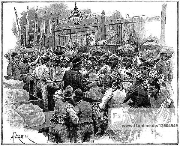 Eisstand auf dem Markt  Georgetown  Demerara  Guyana (Britisch-Guayana)  1888. Künstler: Amedee Forestier