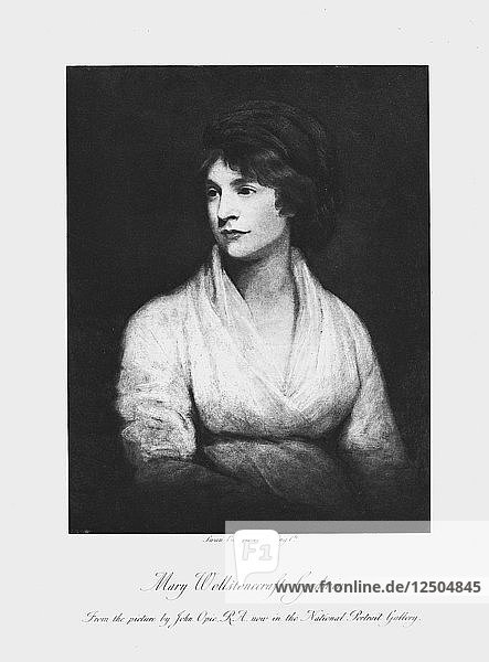 Mary Wollstonecraft  anglo-irische Schriftstellerin und Frauenrechtlerin des 18. Jahrhunderts. Künstler: Swan Electric Engraving Company