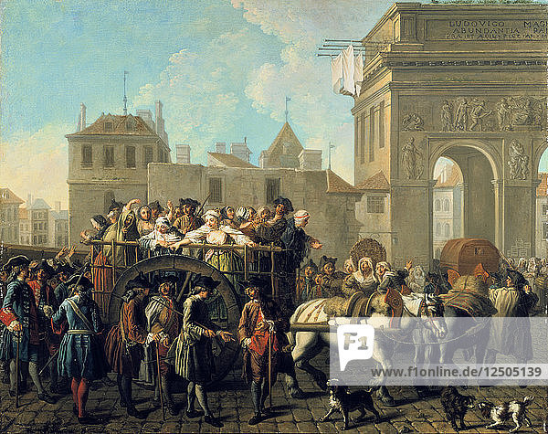 Transport von Prostituierten zur Salpetriere  um 1760-1770. Künstler: Etienne Jeaurat