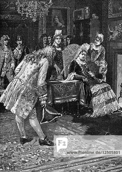 Königin Anne empfängt den Herzog von Marlborough  19. Jahrhundert. Künstler: Unbekannt