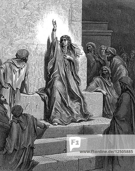 Deborah  hebräische Prophetin und Richterin  1866. Künstler: Gustave Doré