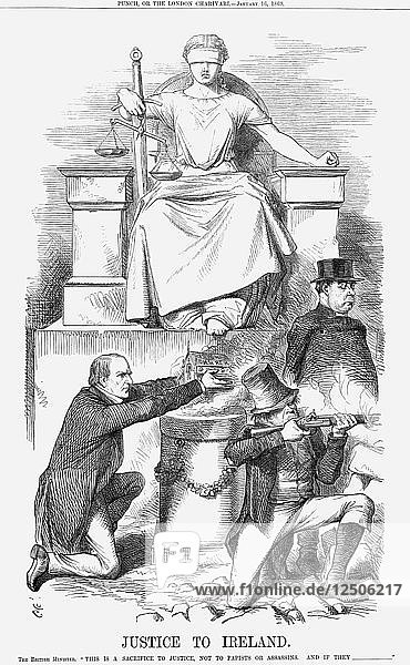 Justice to Ireland 1869. Artist: John Tenniel