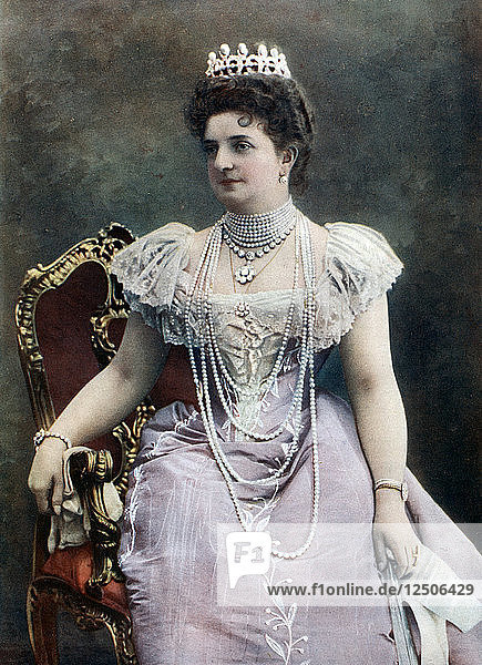 Margherita von Savoyen  Königingemahlin von Italien  Ende des 19. bis Anfang des 20. Jahrhunderts. Künstler: Giacomo Brogi