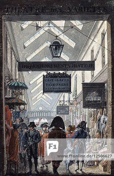 Die Einkaufspassage Arcade des Panoramas in Paris  1807. Künstler: Philibert Louis Debucourt