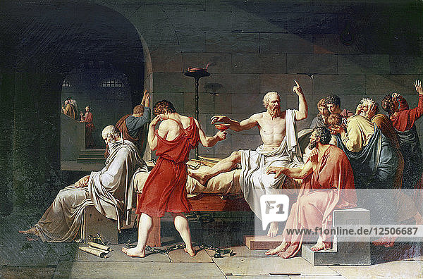 Der Tod des Sokrates  4. Jahrhundert v. Chr.  (1787). Künstler: Jacques-Louis David