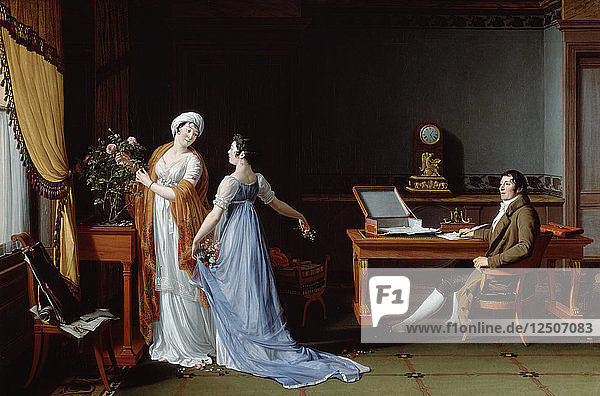 Graf de la Forest mit seiner Frau und seiner Tochter  1804. Künstler: Andre Vincent Francois