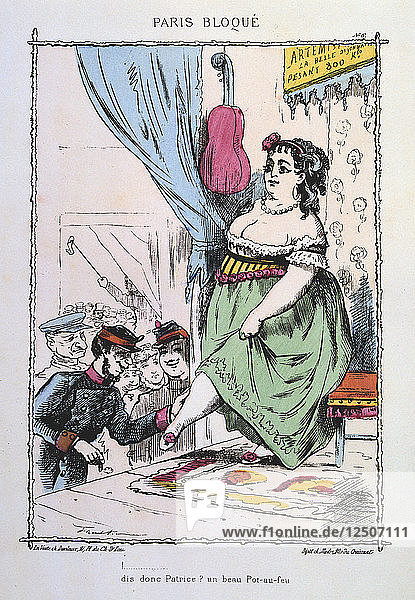 Paris belagert  1870-1871. Künstler: Anon