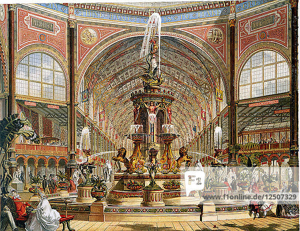 Interior of the Crystal Palace during the International Exhibition  1862. Artist: Unknown