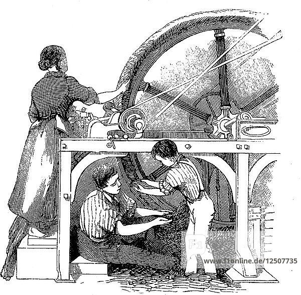 Worsted manufacturing  c1845. Artist: Unknown