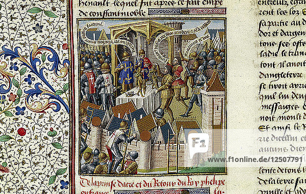 Die Eroberung von Akkon  um 1191  (15. Jahrhundert). Künstler: Vinzenz von Beauvais