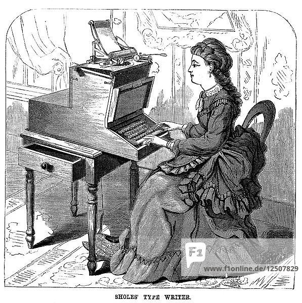Sholes Type Writer  1872. Künstler: Unbekannt