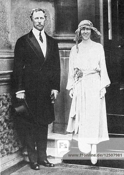Albert I (1875-1934) King of the Belgians from 1909 with his consort Queen Elisabeth. Artist: Unknown