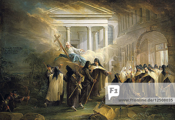 Die Ankunft der Karmeliterinnen aus Brüssel  Mitte des 18. Jahrhunderts. Künstler: Charles Guillot