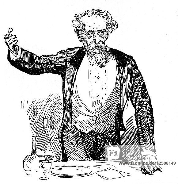 Charles Dickens giving an after-dinner speech  c1860s. Artist: Unknown