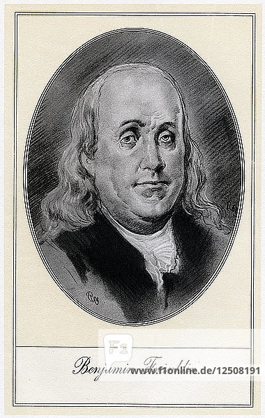 Benjamin Franklin  political figure and statesmen of the United States  (early 20th century). Artist: Gordon Ross