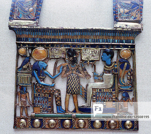 Pectoral jewel from the tomb of Tutankhamun  Ancient Egyptian  c1325 BC. Artist: Unknown